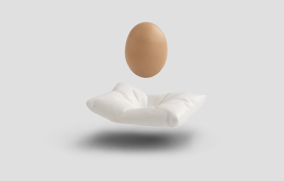 Pillow Egg Cup Deceptively comfy looking porcelain pillow.