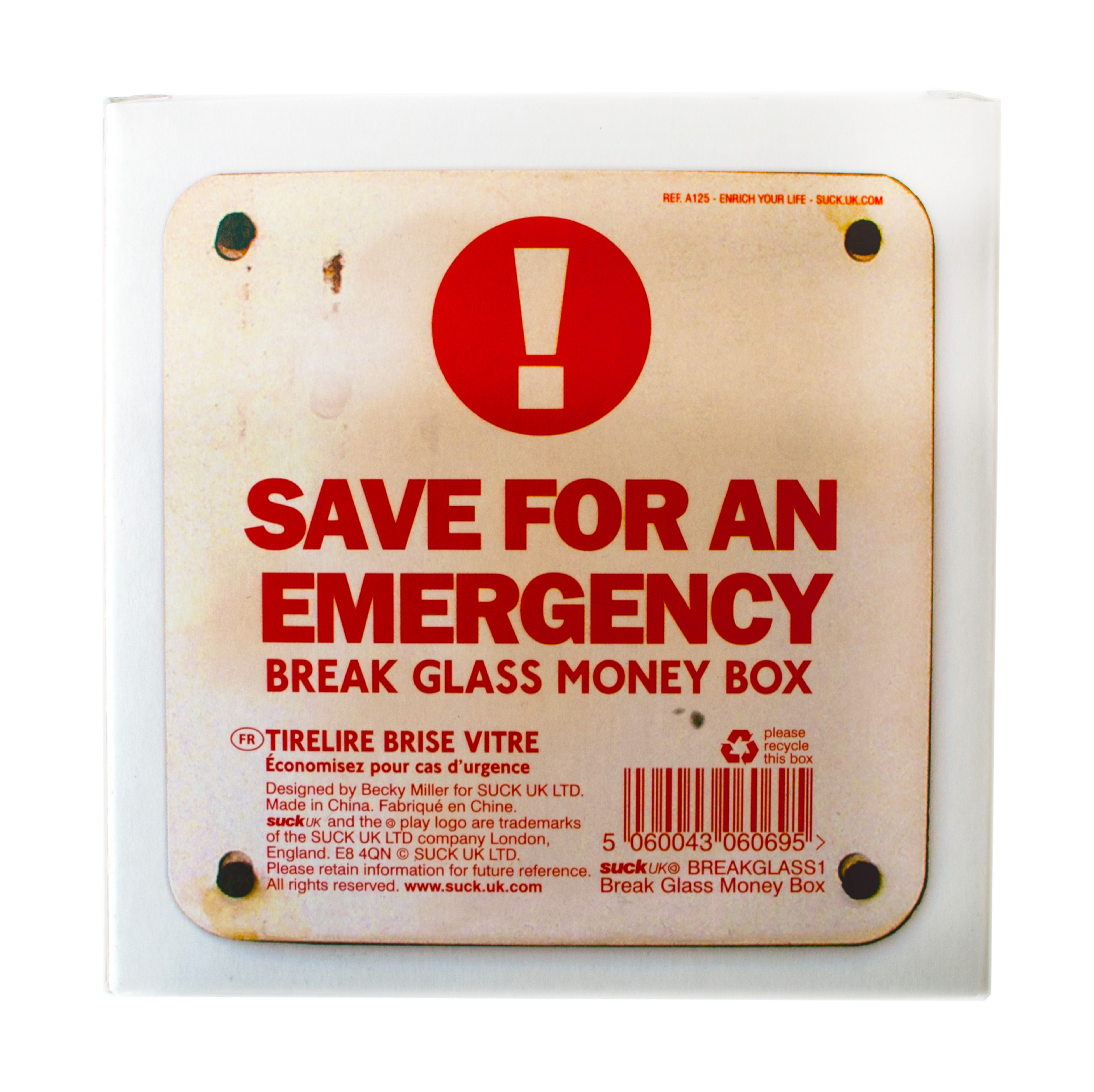 Emergency Money Box Content Gallery Break glass to get at emergency cash.