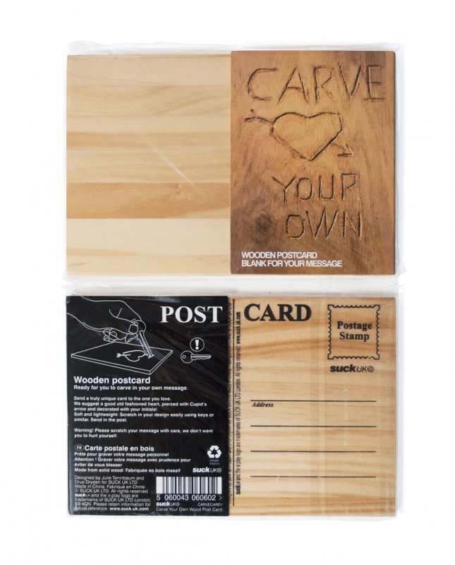Carve Your Own Card Carve your personal message into wood.
