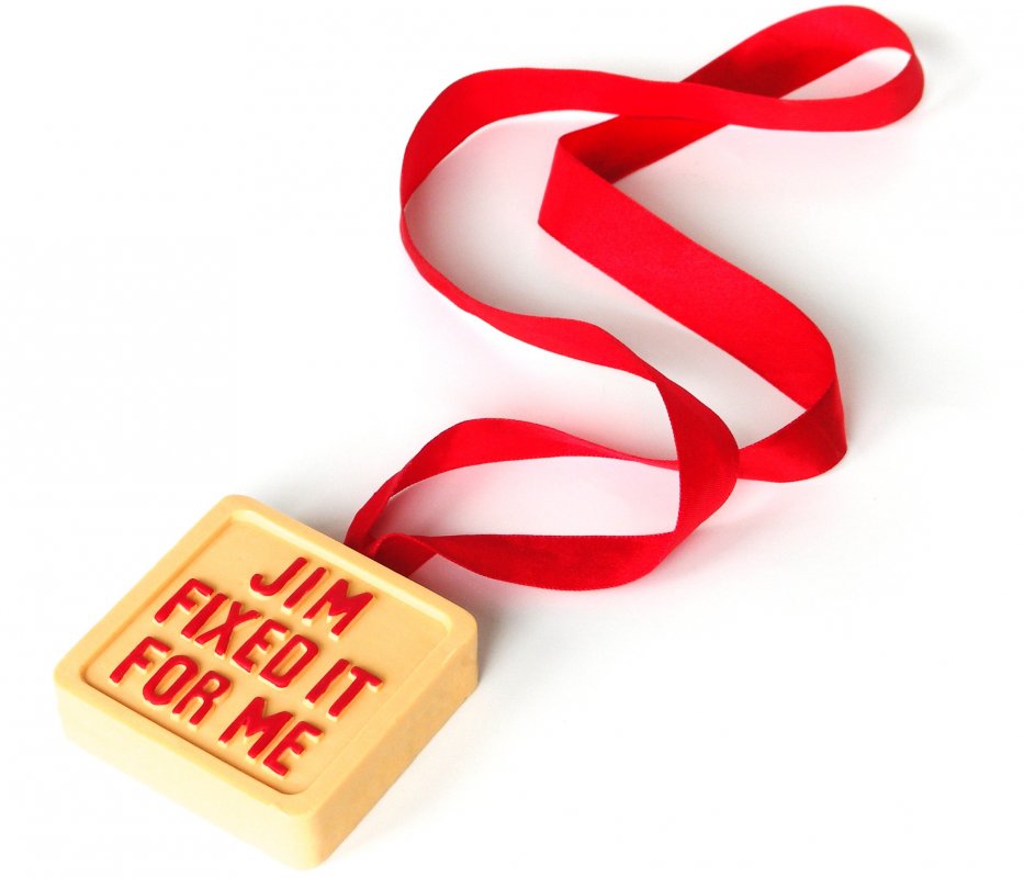 Jim'll Fix It Soap Soap on a rope... in the shape of the famous medal