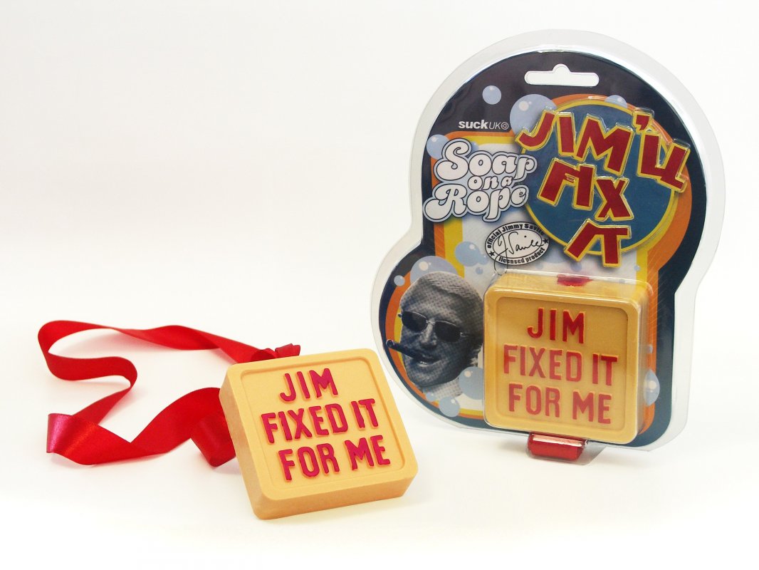Jim'll Fix It Soap Soap on a rope... in the shape of the famous medal