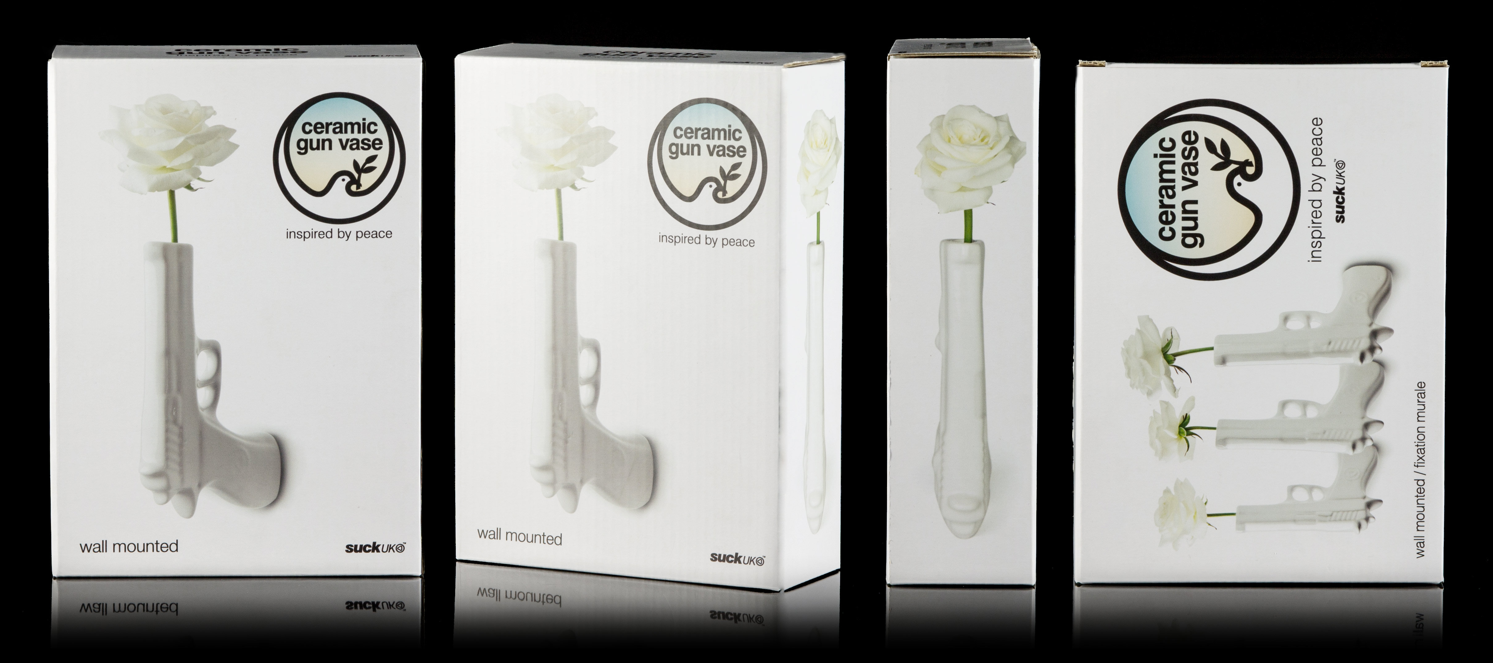 Ceramic Gun Vase Content Gallery Wall vase inspired by peace.