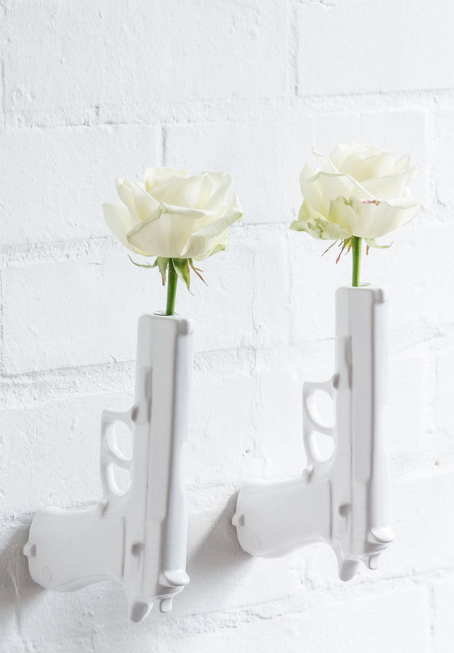Ceramic Gun Vase Wall vase inspired by peace.