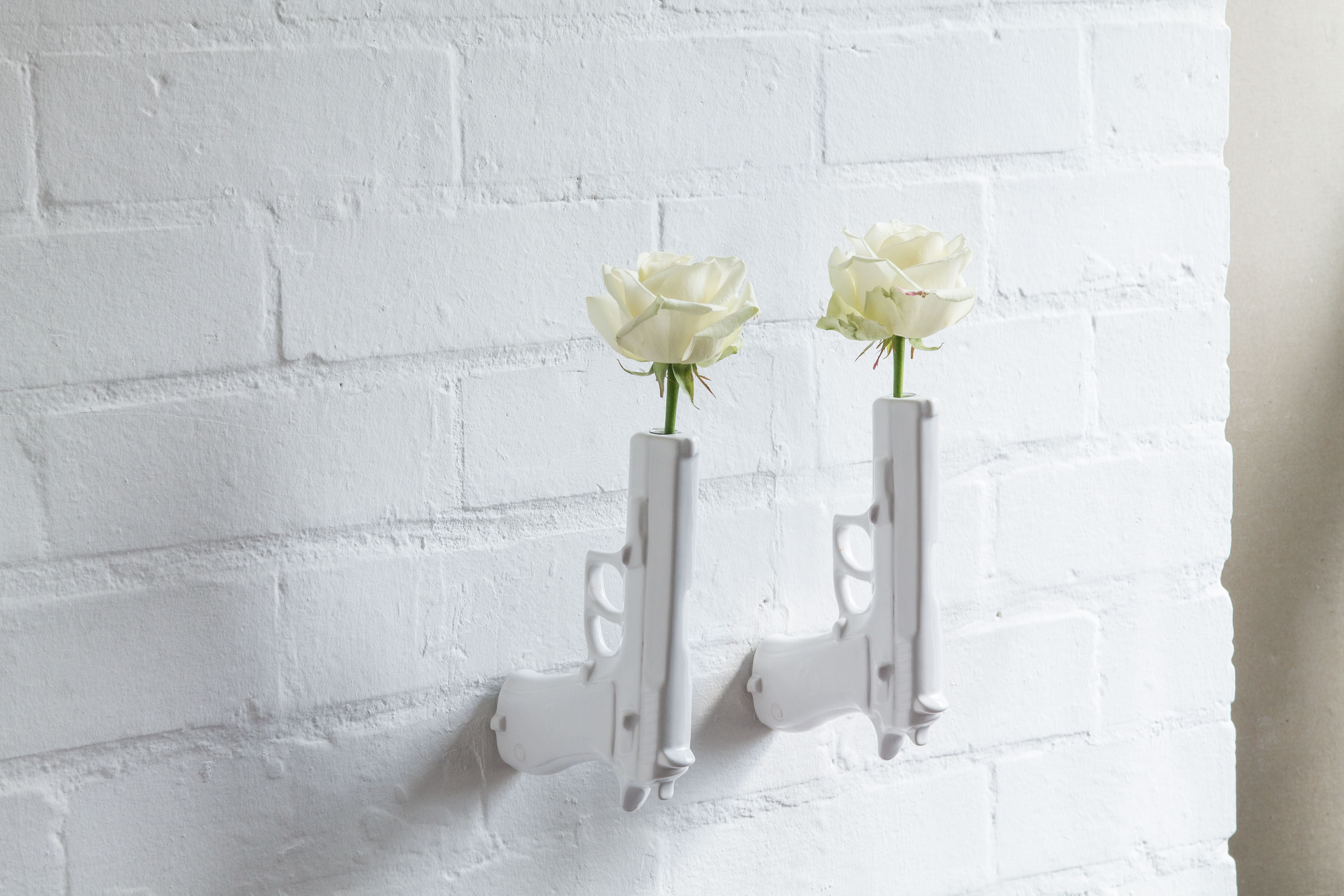 Ceramic Gun Vase Content Gallery Wall vase inspired by peace.