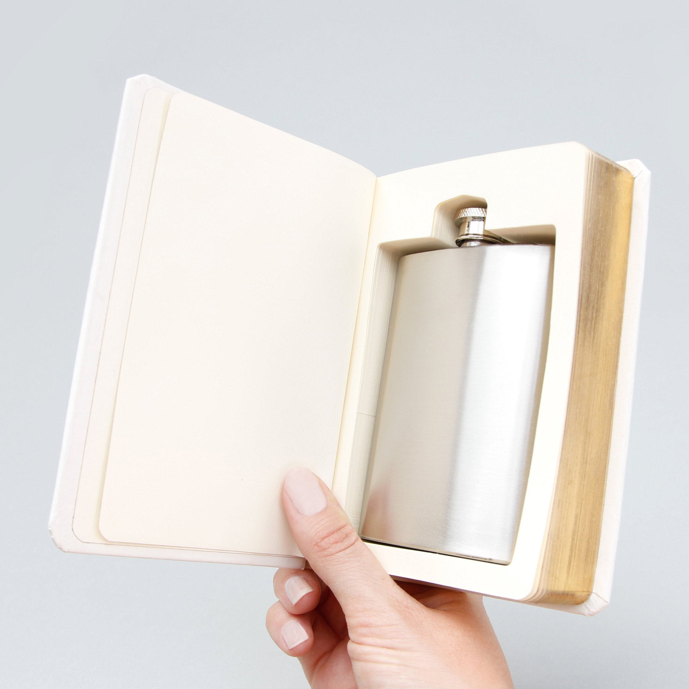Flask In A Book Stash your drink inside the Good Book.