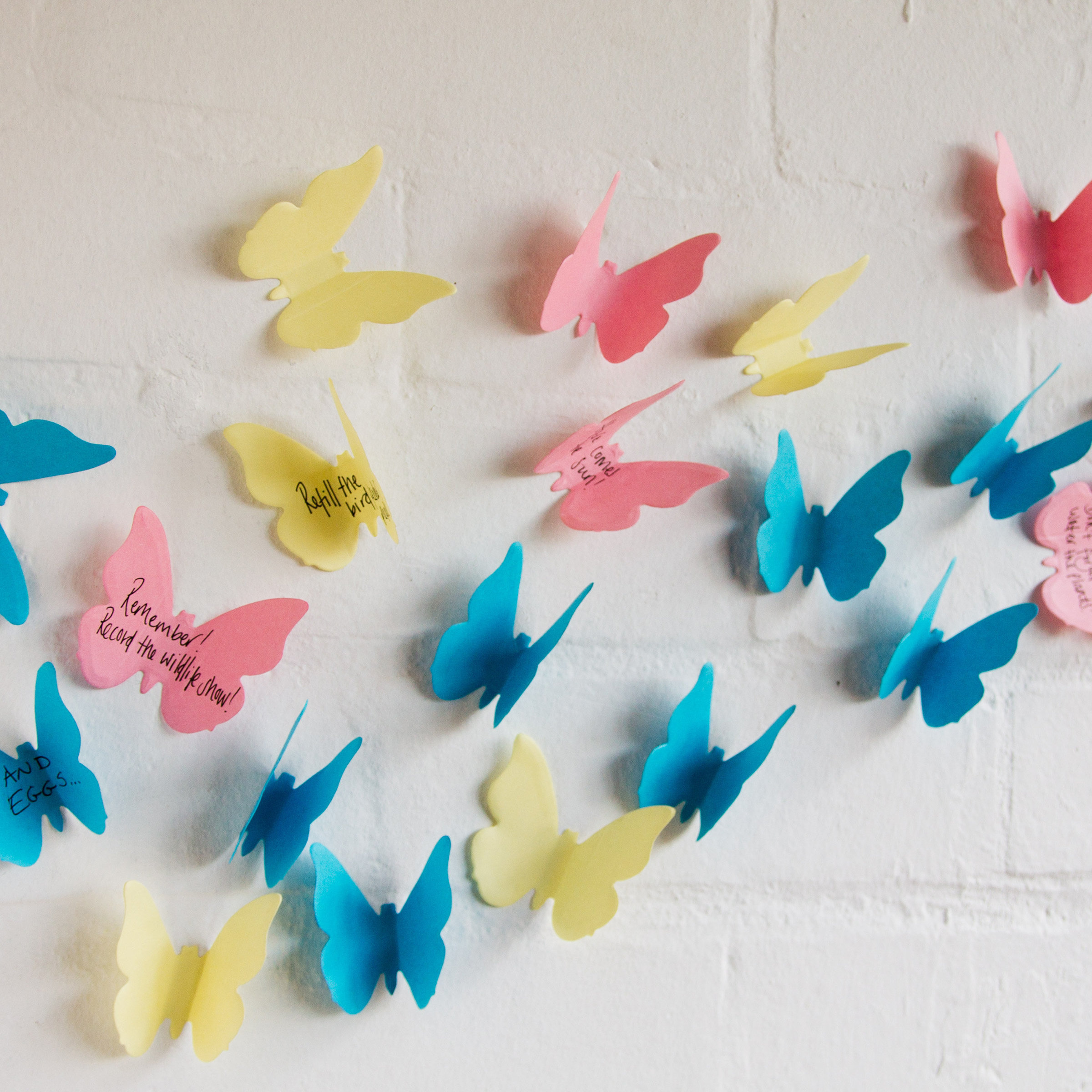 3D Sticky Notes Paper butterfly wall decorations & notes