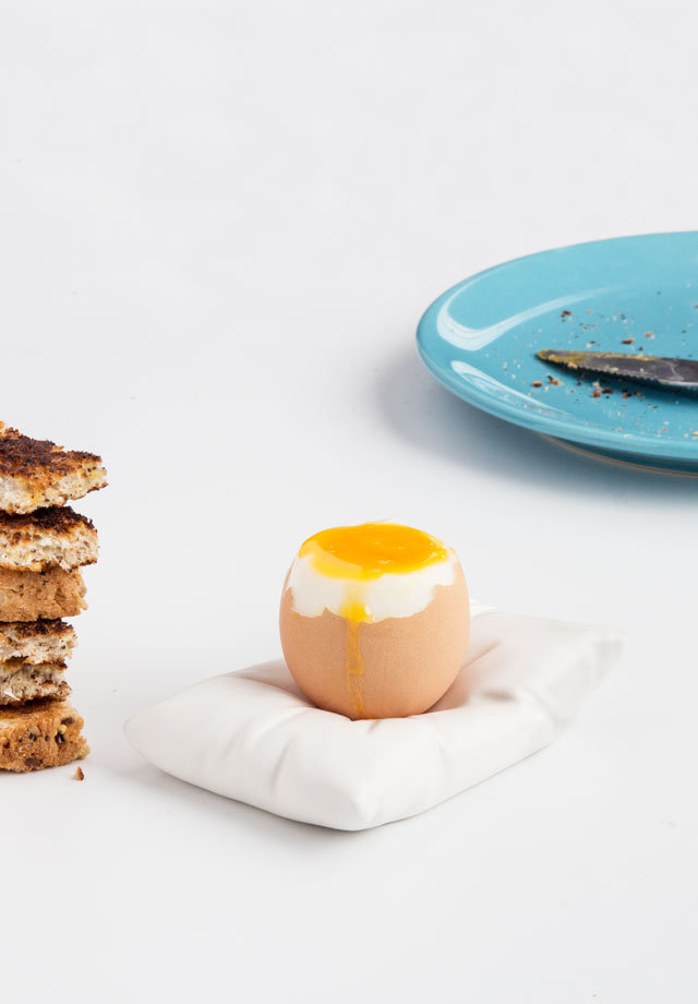 Pillow Egg Cup Deceptively comfy looking porcelain pillow.