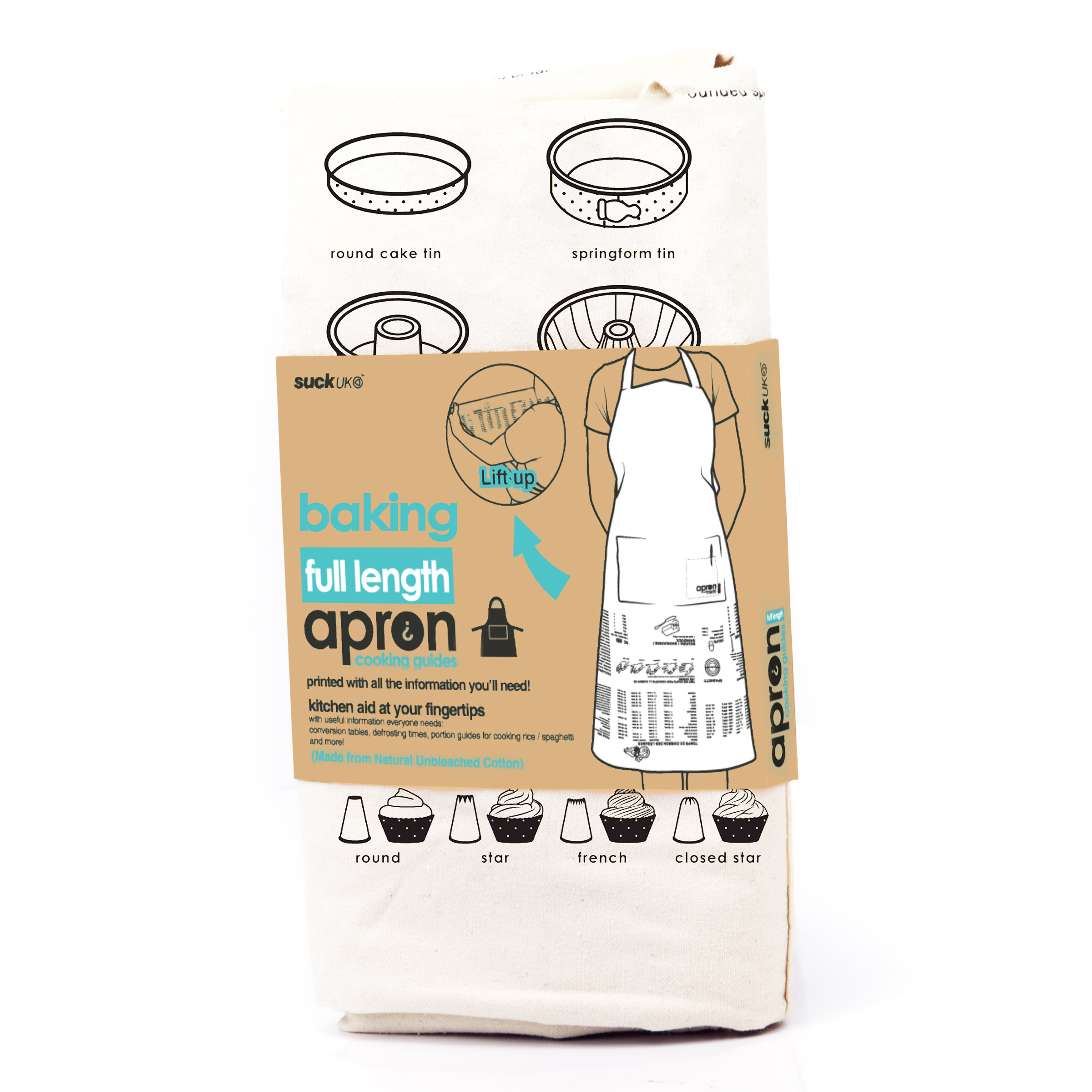 Baking Apron Guide Printed upsidedown read while you cook.