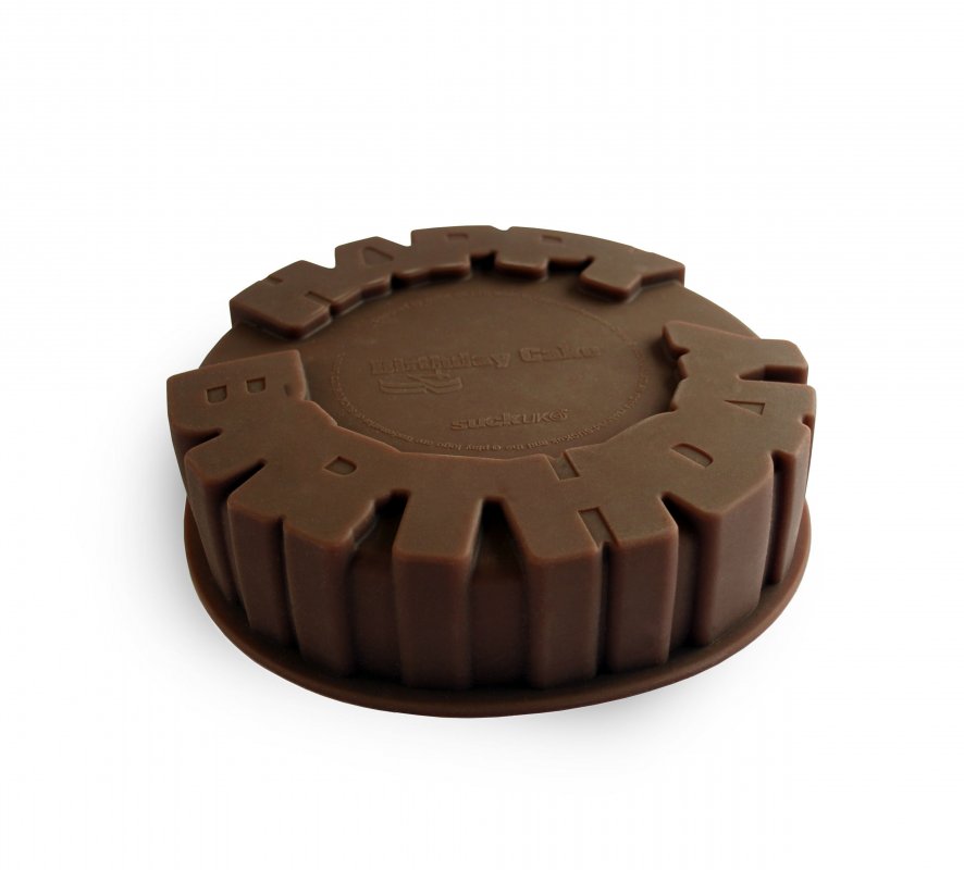 Happy Birthday Cake Silicone cake mould spells out your message.