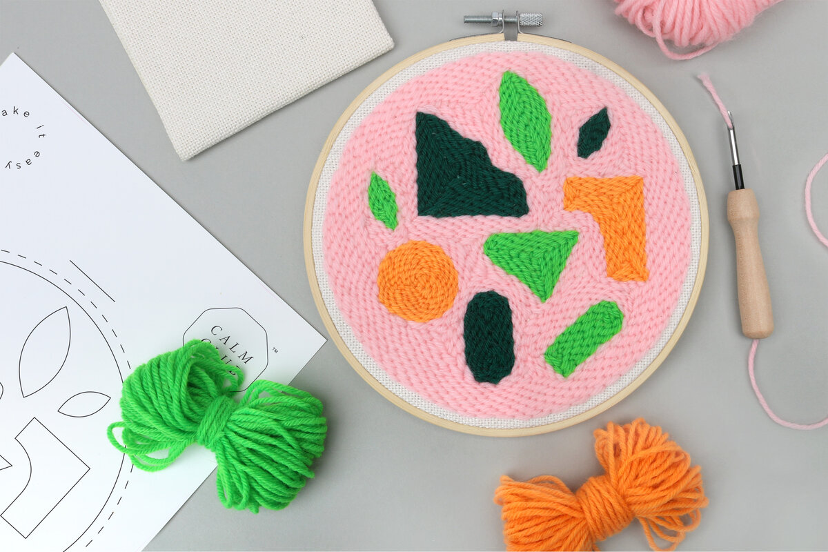 Needle & Hoop Calm Club Punch needle craft kit.