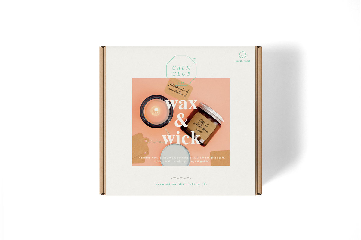 Wax & Wick Calm Club Scented candle making kit.