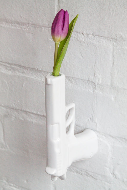 Ceramic Gun Vase Wall vase inspired by peace.