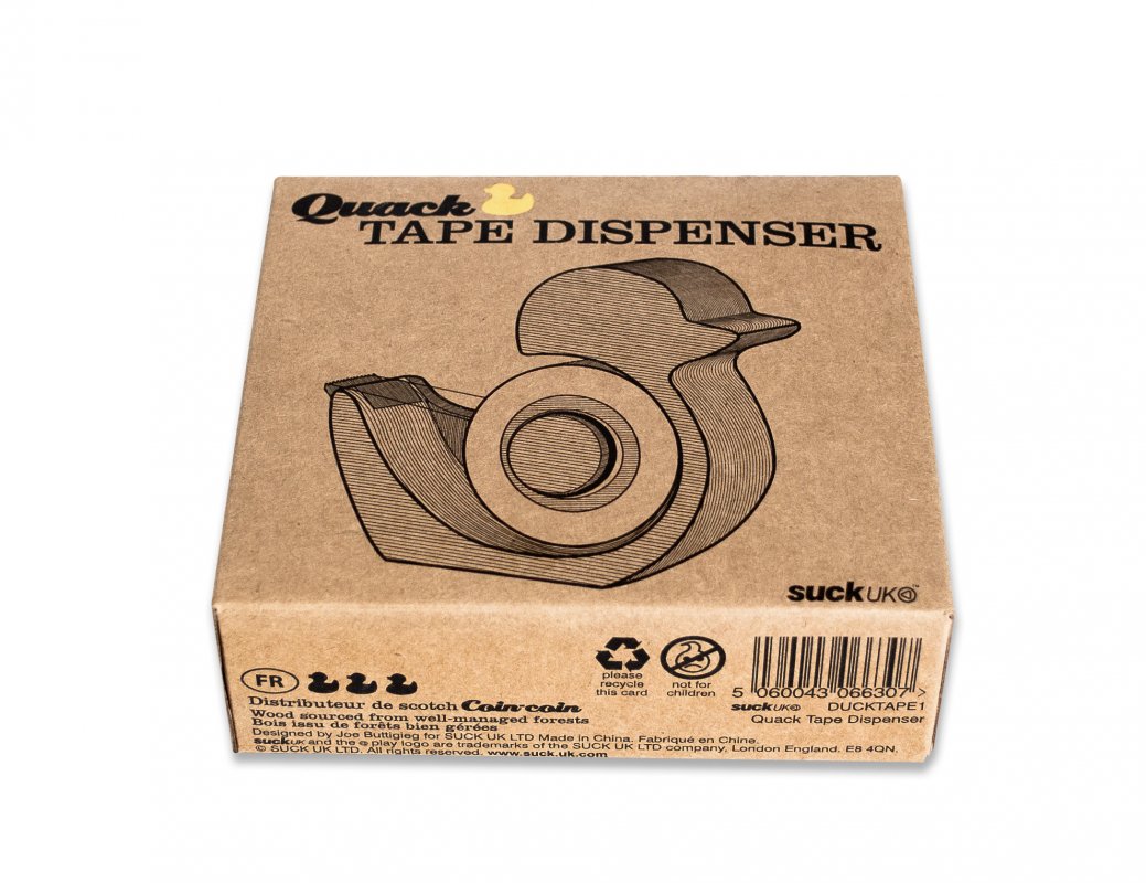 Quack Tape Dispenser Hear the quack when you unwind the tape.