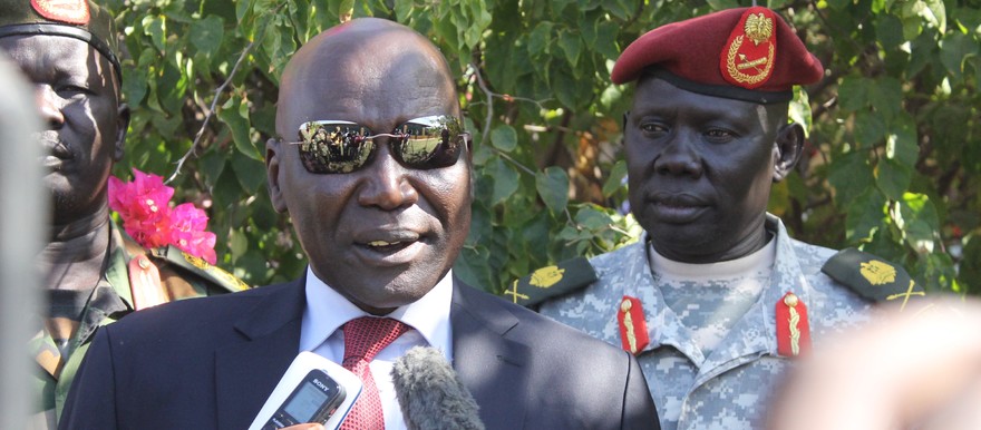 South Sudan former army chief an leader of South Sudan United Front/Army - SSUF/A, General Paul Malong Awan speaking to the press in 2016 in Juba [Photo by unknown]