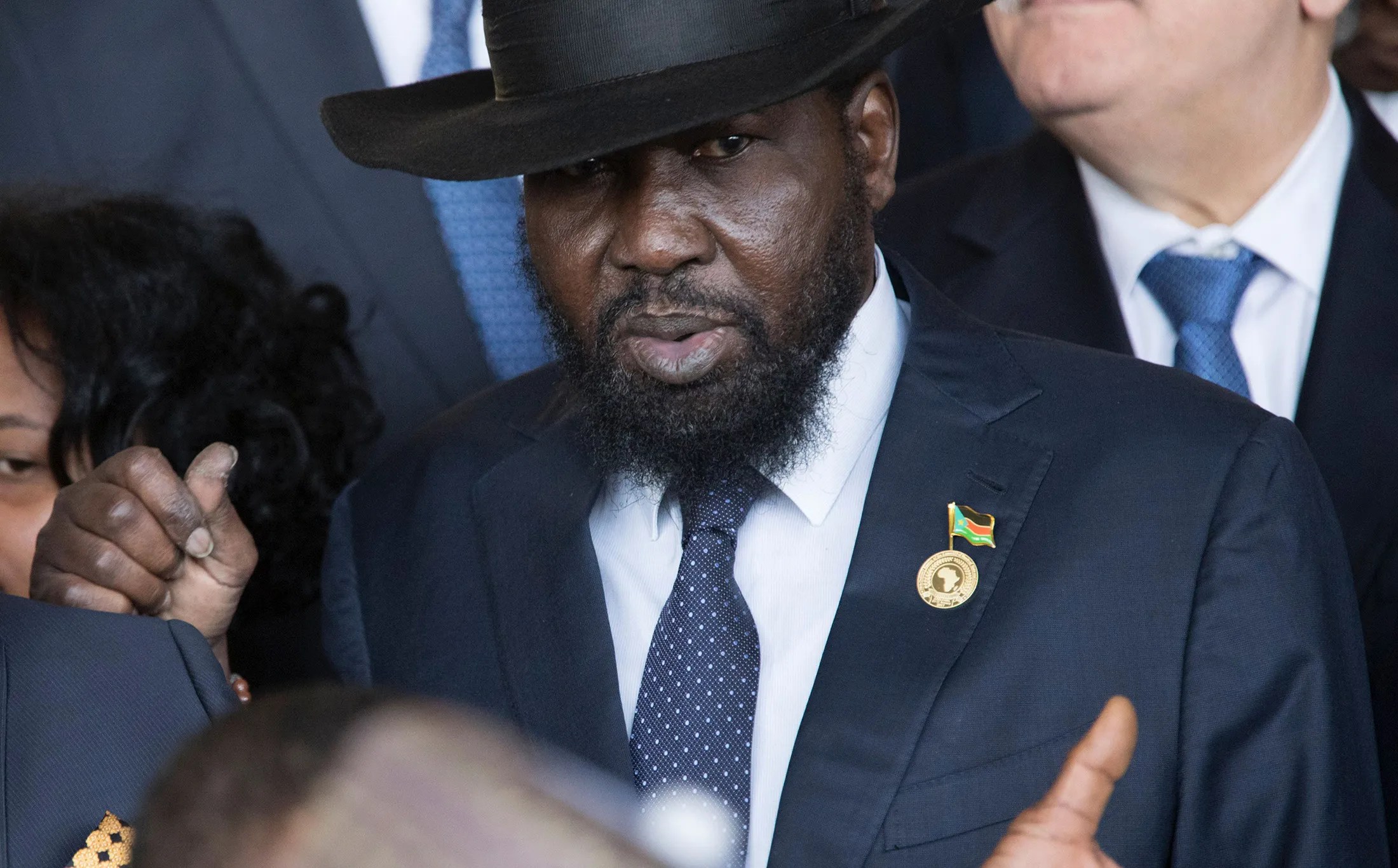 President Salva Kiir Mayardit arrives for the 28th African Union summit in Addis Ababa on January 30, 2017. [Photo by Zacharias Abubeker/AFP/Getty Images)