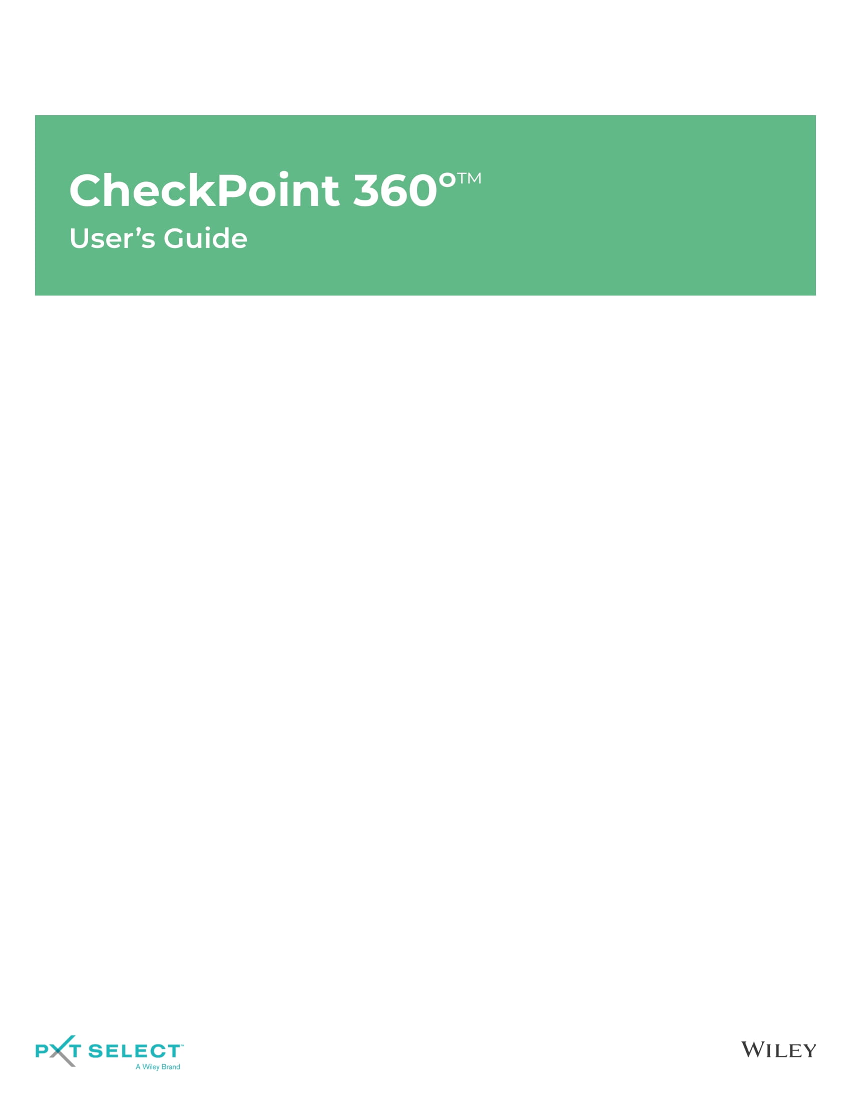 CheckPoint 360°™ User's Guide Operations Service Systems