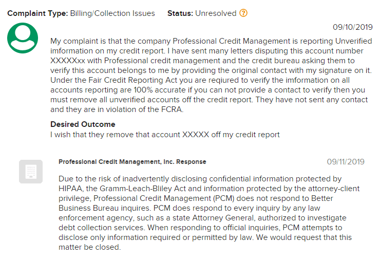 Is Professional Credit Management a scam? Sue The Collector