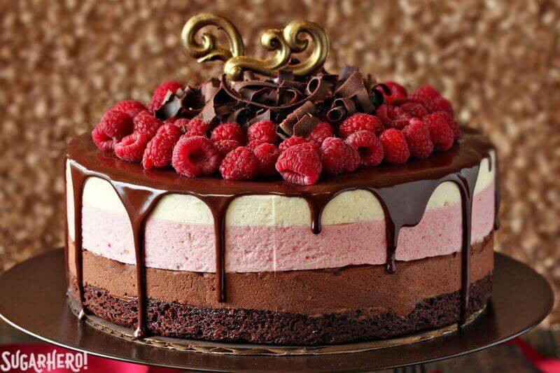 Chocolate Raspberry Mousse Cake SugarHero