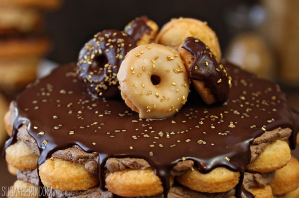 Doughnut Cake With Mocha Whipped Cream | From SugarHero.com Doughnut Cake With Mocha Whipped Cream | From SugarHero.com