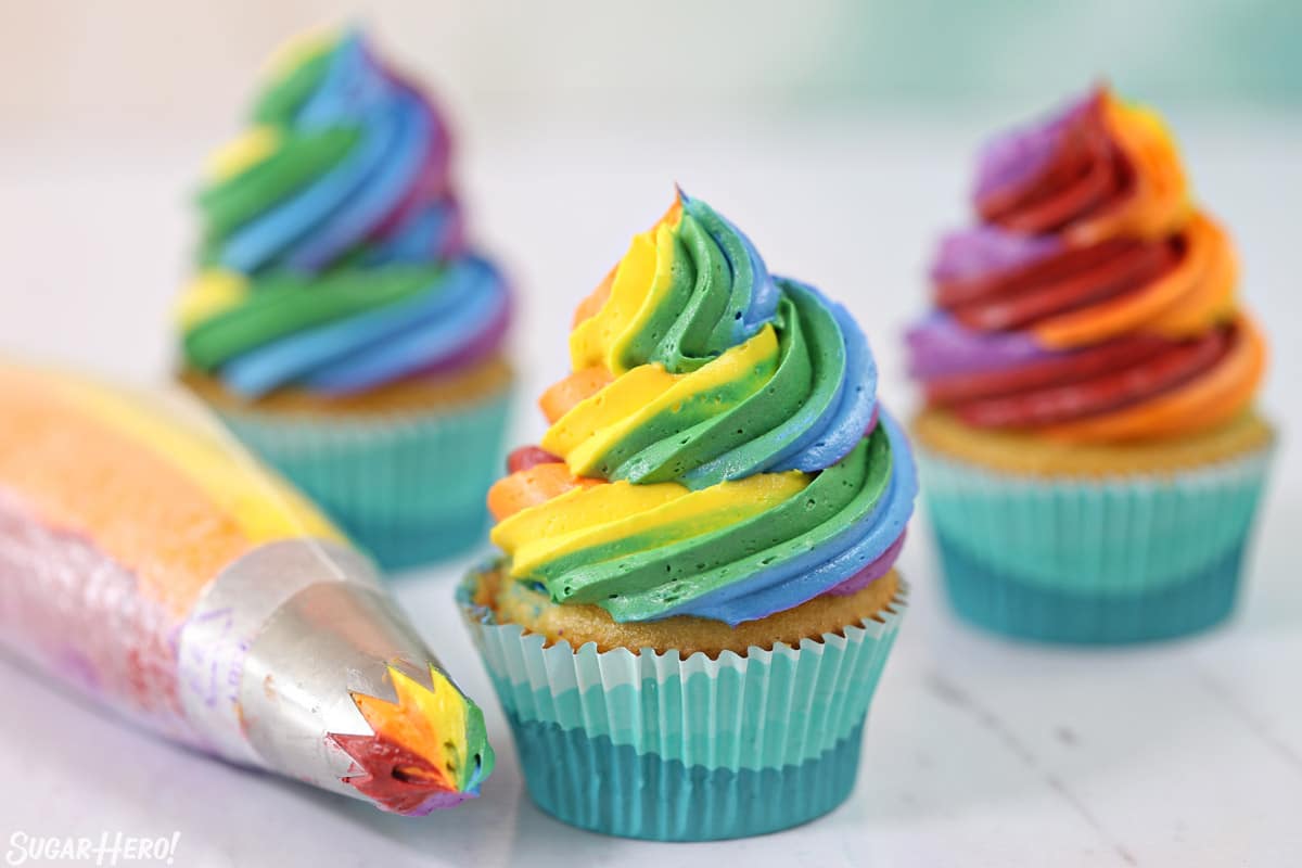 Rainbow Buttercream Frosting (Video & Tutorial!) SugarHero