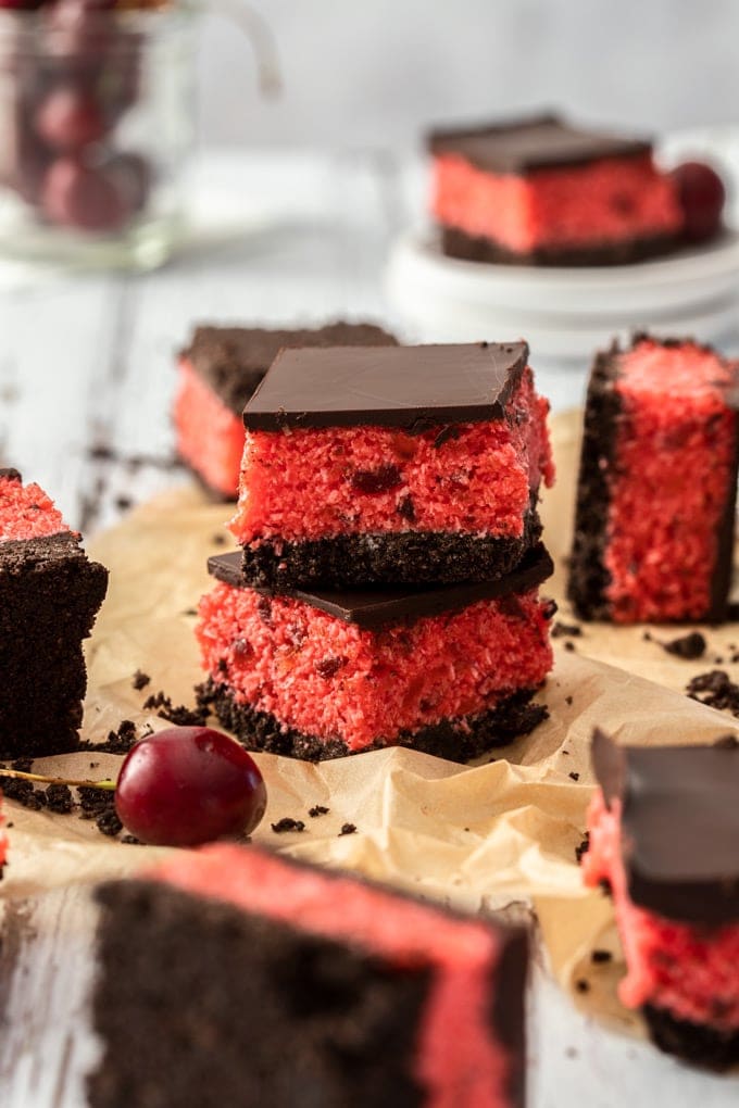 NoBake Cherry Ripe Slice only 15 minutes to make Sugar Salt Magic