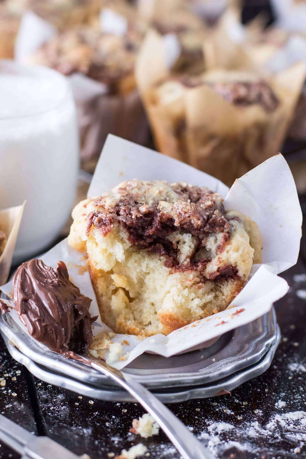 Swirled Nutella Muffins - Sugar Spun Run