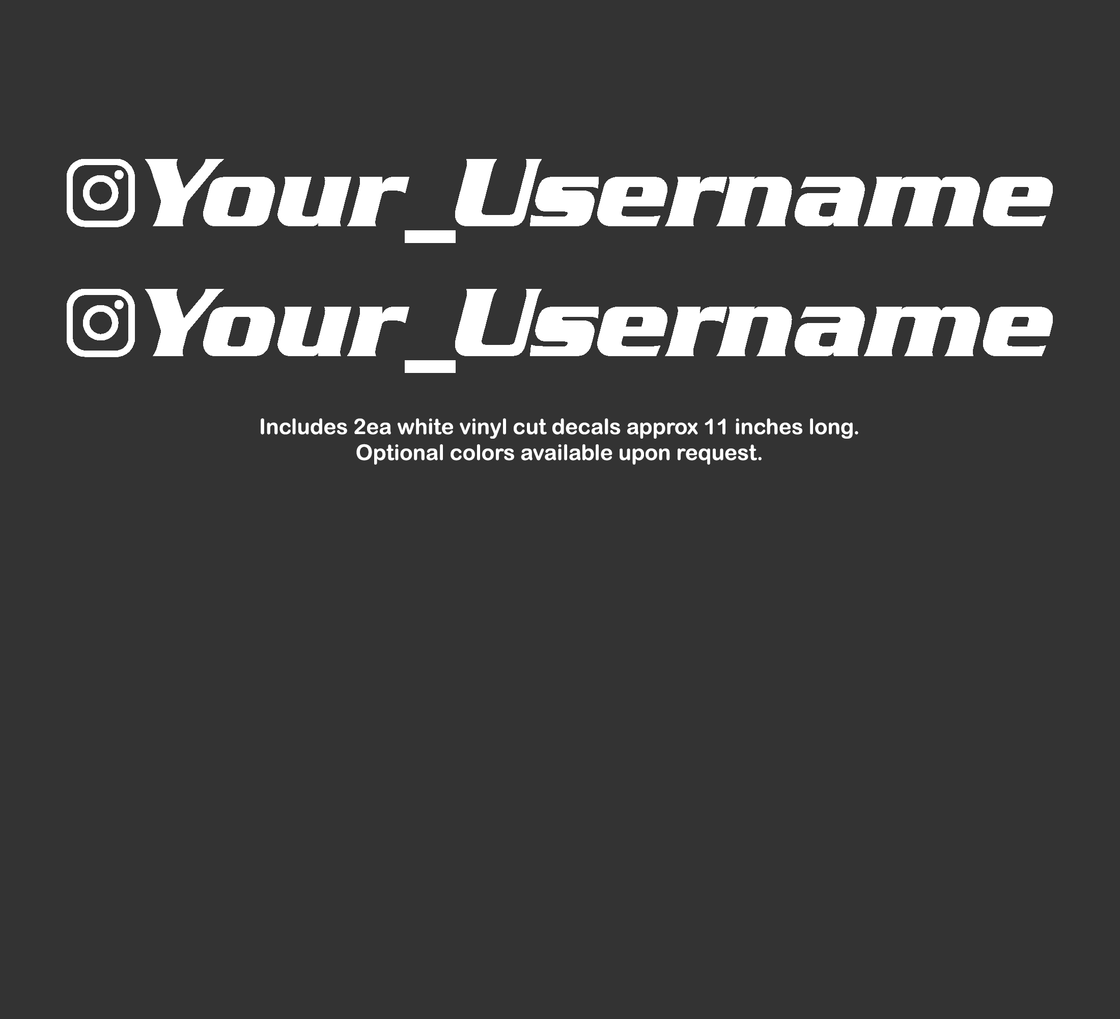 2ea Instagram User Name Vinyl Decals SUM48 DESIGNS