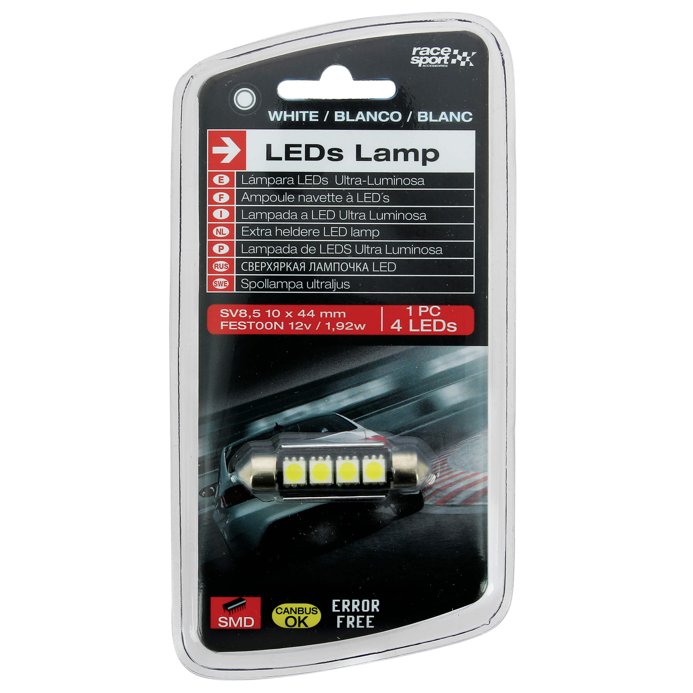 AMPOULE NAVETTE LED BLANC SMD SV8,5 12V CANBUS READY Sumex