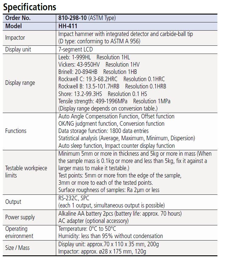 HARDMATIC HH411 Rebound Type Portable Hardness Tester Sumipol