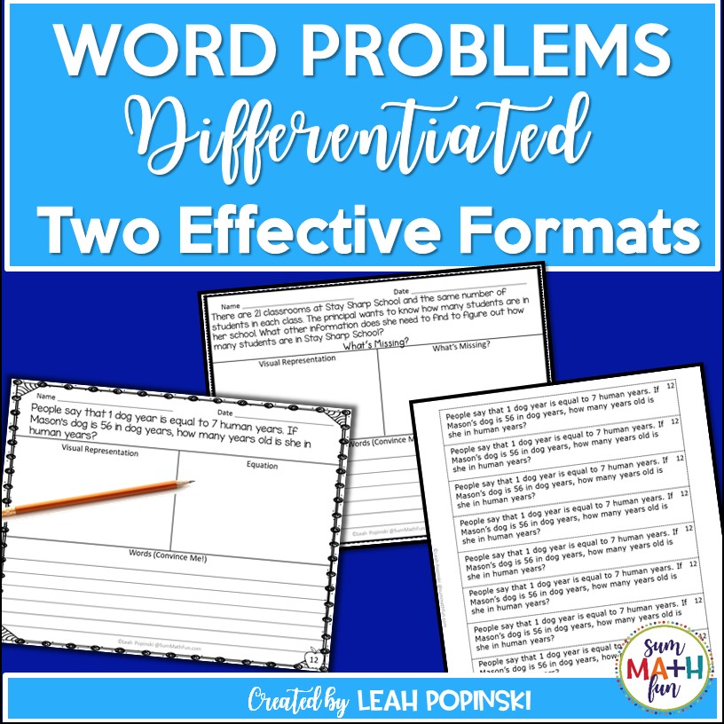 Word Problems Multiple Operations and Differentiated - Sum Math Fun