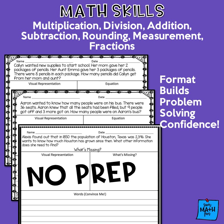Word Problems Multiple Operations and Differentiated - Sum Math Fun