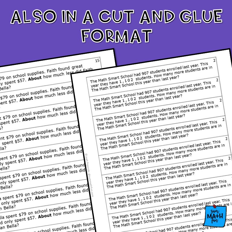 Word Problems Multiple Operations and Differentiated - Sum Math Fun