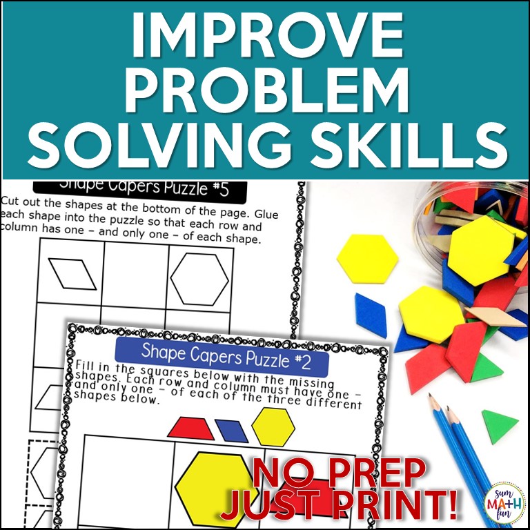 Kindergarten - 1st -2nd Grades - Logic Puzzles - Problem Solving - Sum