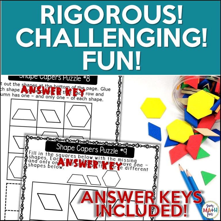 Kindergarten - 1st -2nd Grades - Logic Puzzles - Problem Solving - Sum