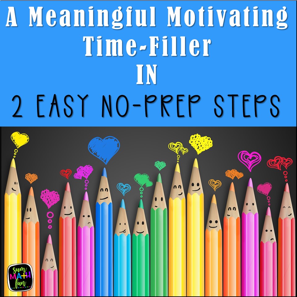 2 Easy Steps to a 100 NoPrep Math TimeFiller Sum Math Fun