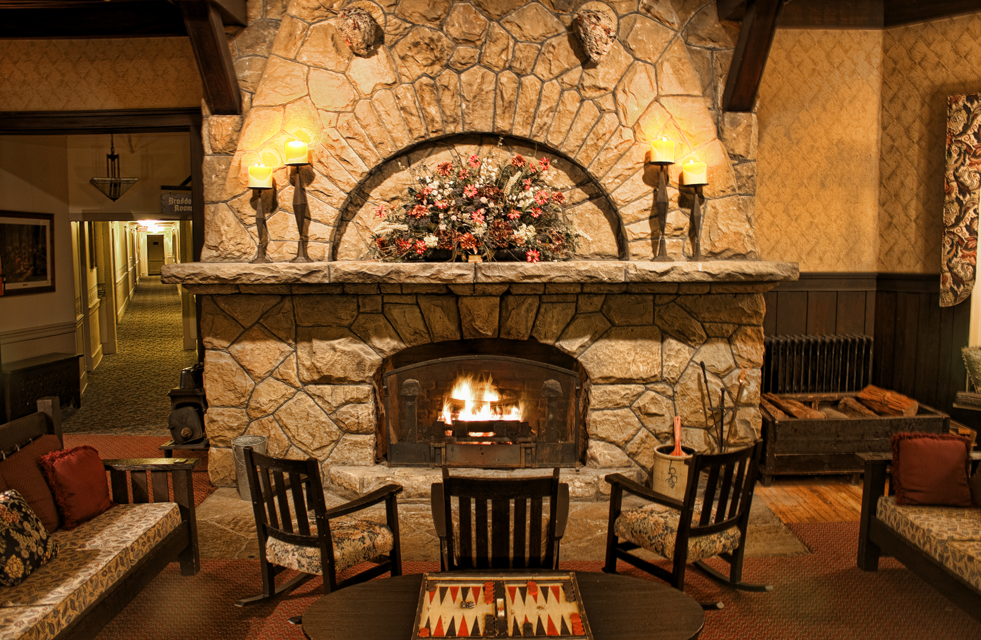 Original Fireplace from 1907 The Historic Summit Inn Resort