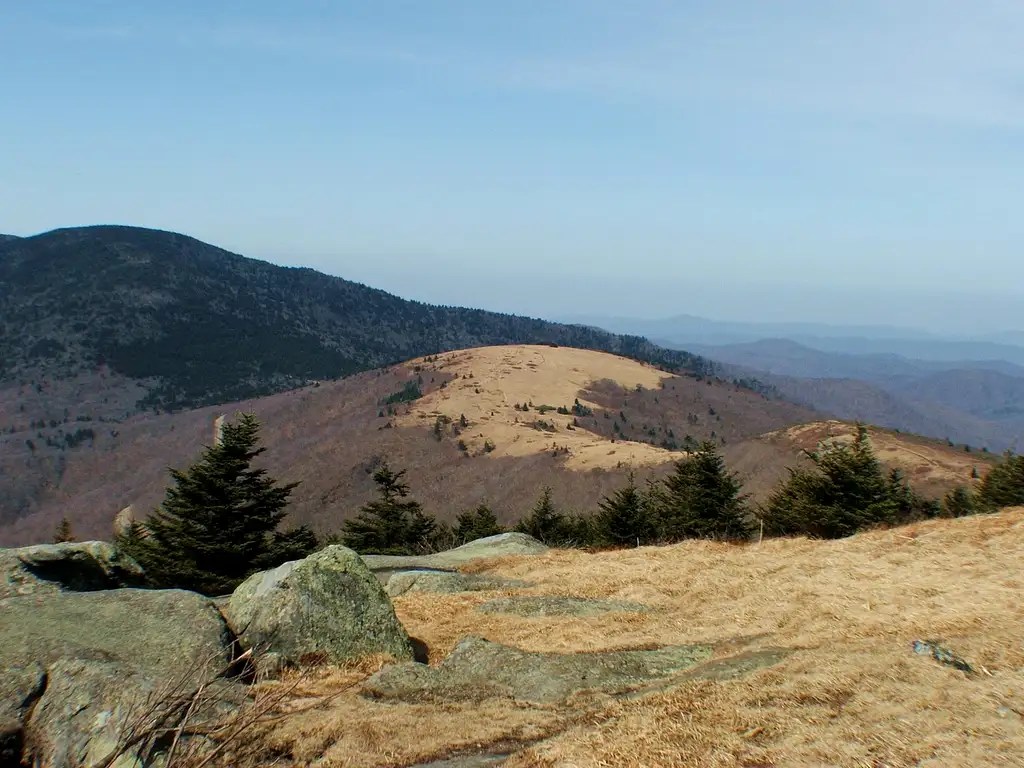 Roan High Knob (L) Round Bald (C) and Jane Bald (R) from Grassy Ridge