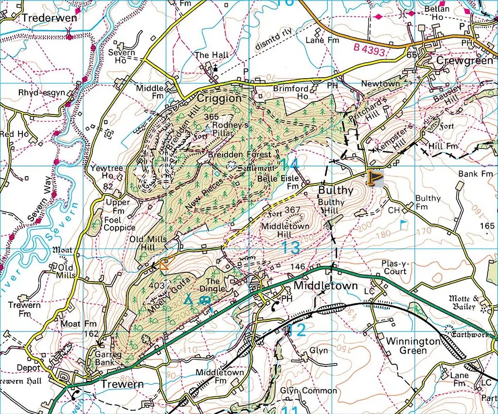 Breidden Hills area Map Photos, Diagrams & Topos SummitPost