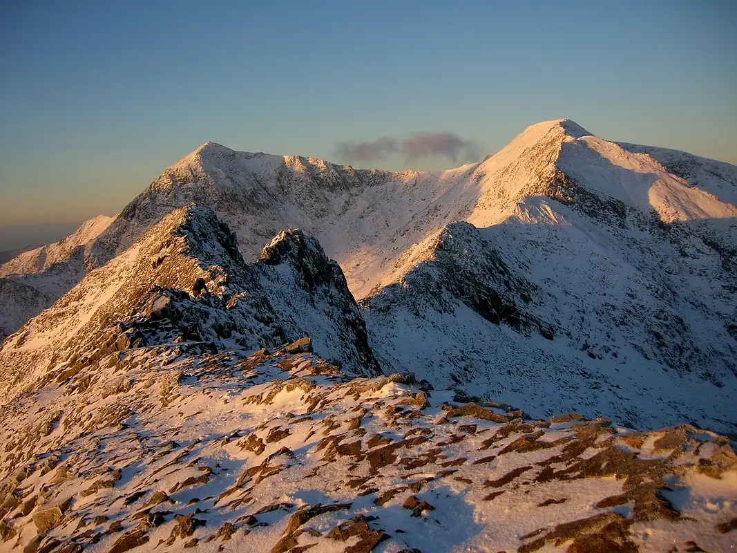 Crib Goch ridge with Snowdon behind Photos, Diagrams & Topos SummitPost