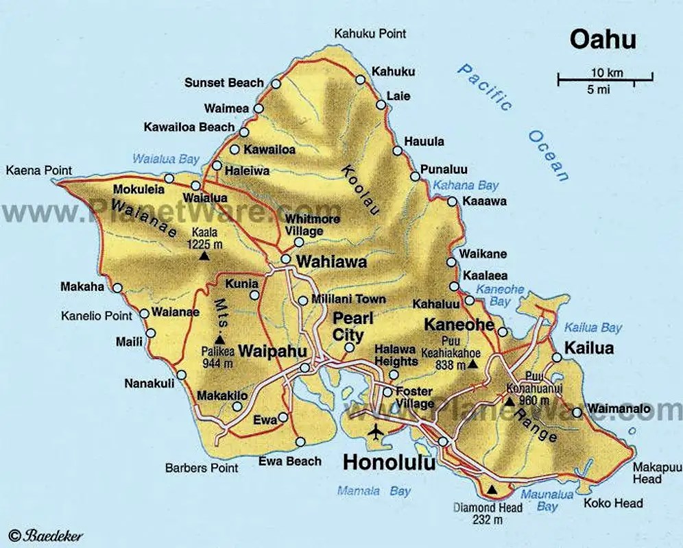 Oahu Map With Cities Where Is Honolulu? - Honolulu Vacation