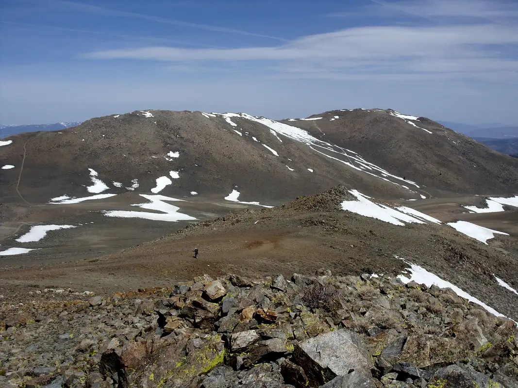 Galena Peak and Mount Siegel from Oreana Peak Photos, Diagrams