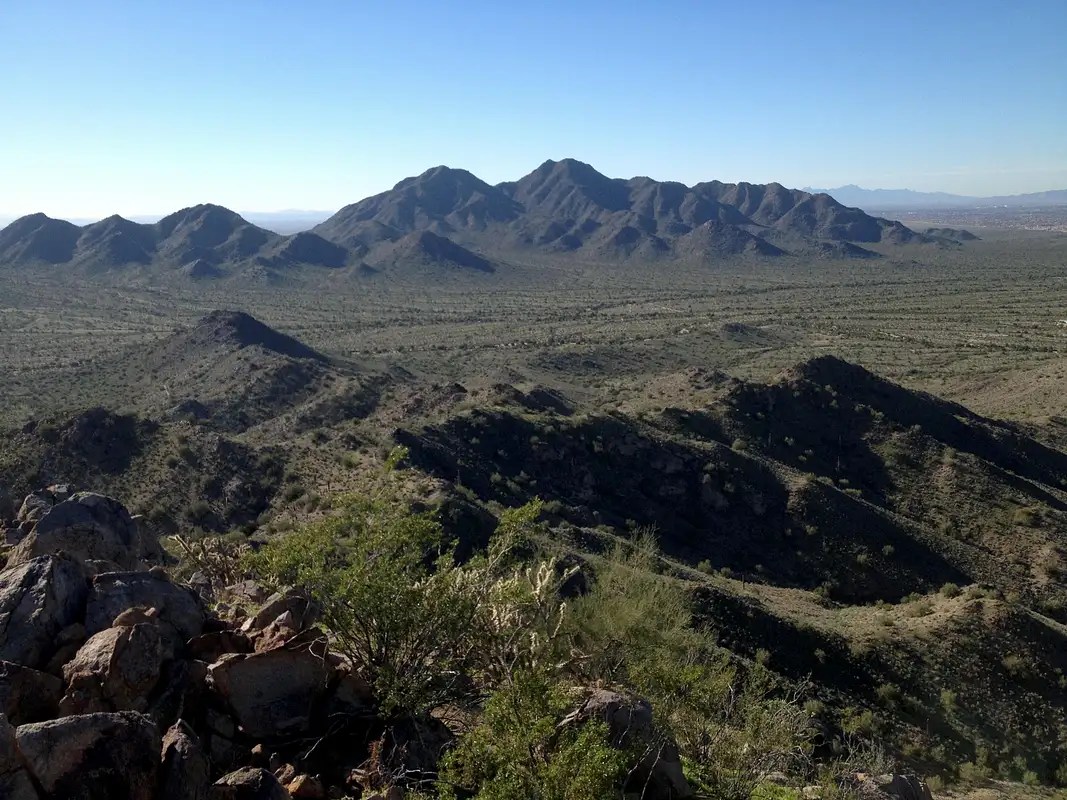 San Tan Mountain High Point as seen from Goldmine Saddle Photos