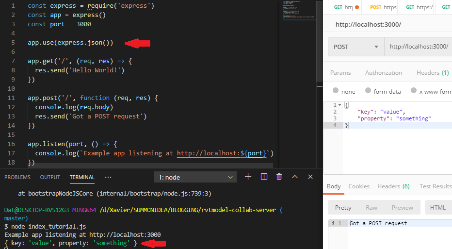 How to create a Node.js server and execute a cmd command from a POST