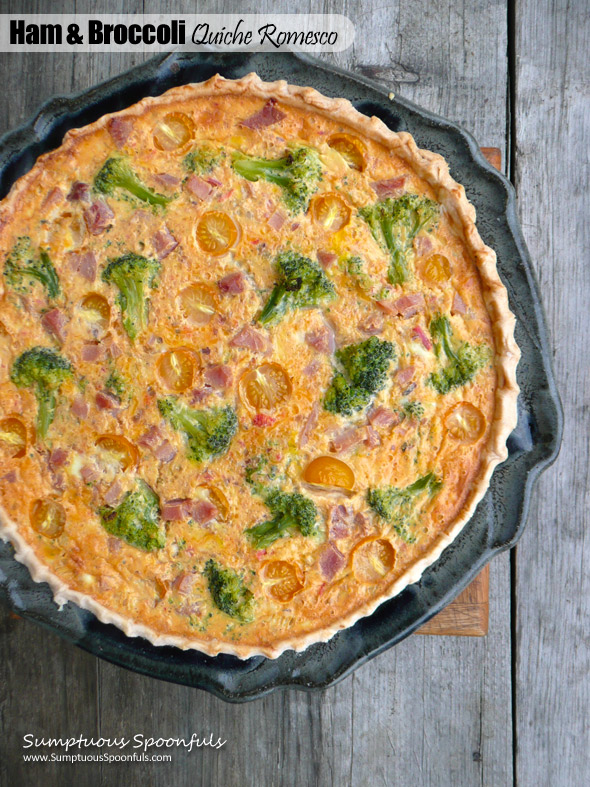 Ham & Broccoli Quiche Romesco Sumptuous Spoonfuls