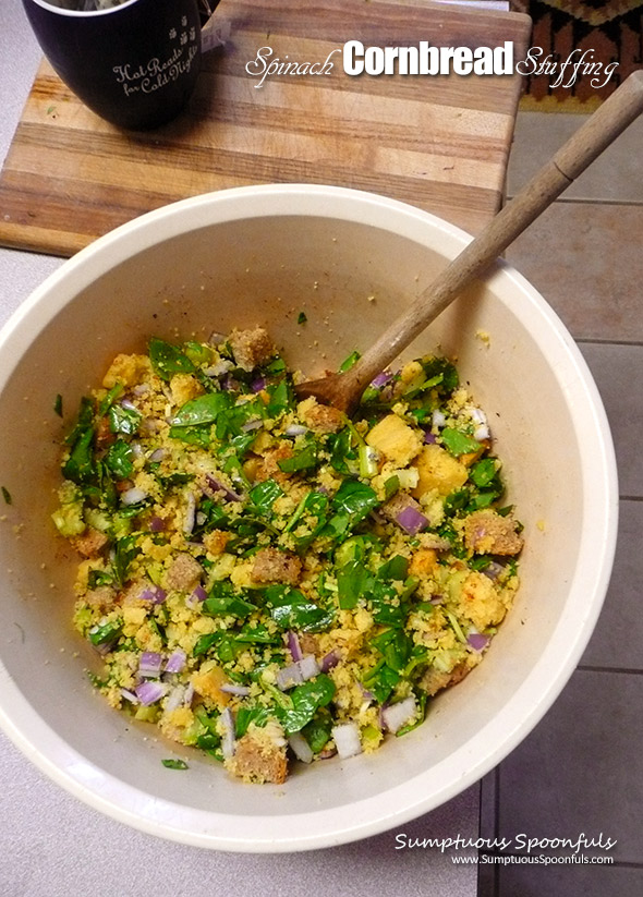 Spinach Cornbread Stuffing Sumptuous Spoonfuls