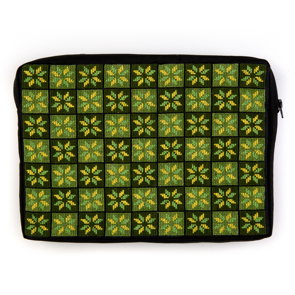 Embroidered Laptop Case Green Embroidered Laptop & Kindle Cases