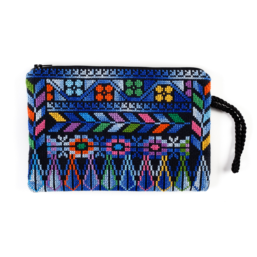 Bethlehem Clutch w/ Crocheted Strap Blue Handmade Bethleham Clutches