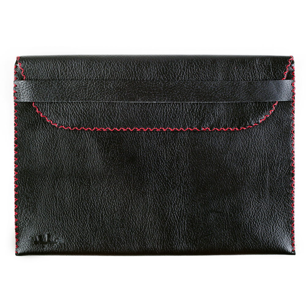 Fair Trade Leather Document Sleeve Black Laptop Document Holder