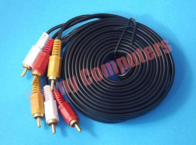 AV Cable 3RCA 3 RCA Male Audio Video Cord Composite Yellow/Red/White TV