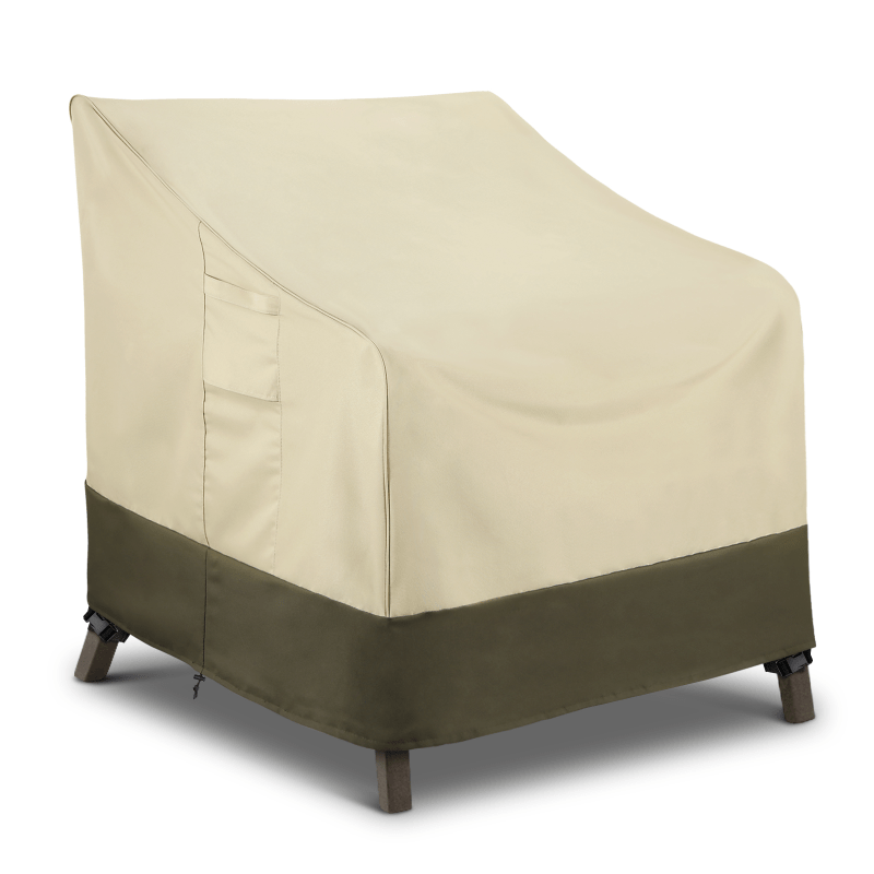 SunPatio Patio Chair Covers, 38W x 32D x 36H inch, Beige & Olive SunPatio